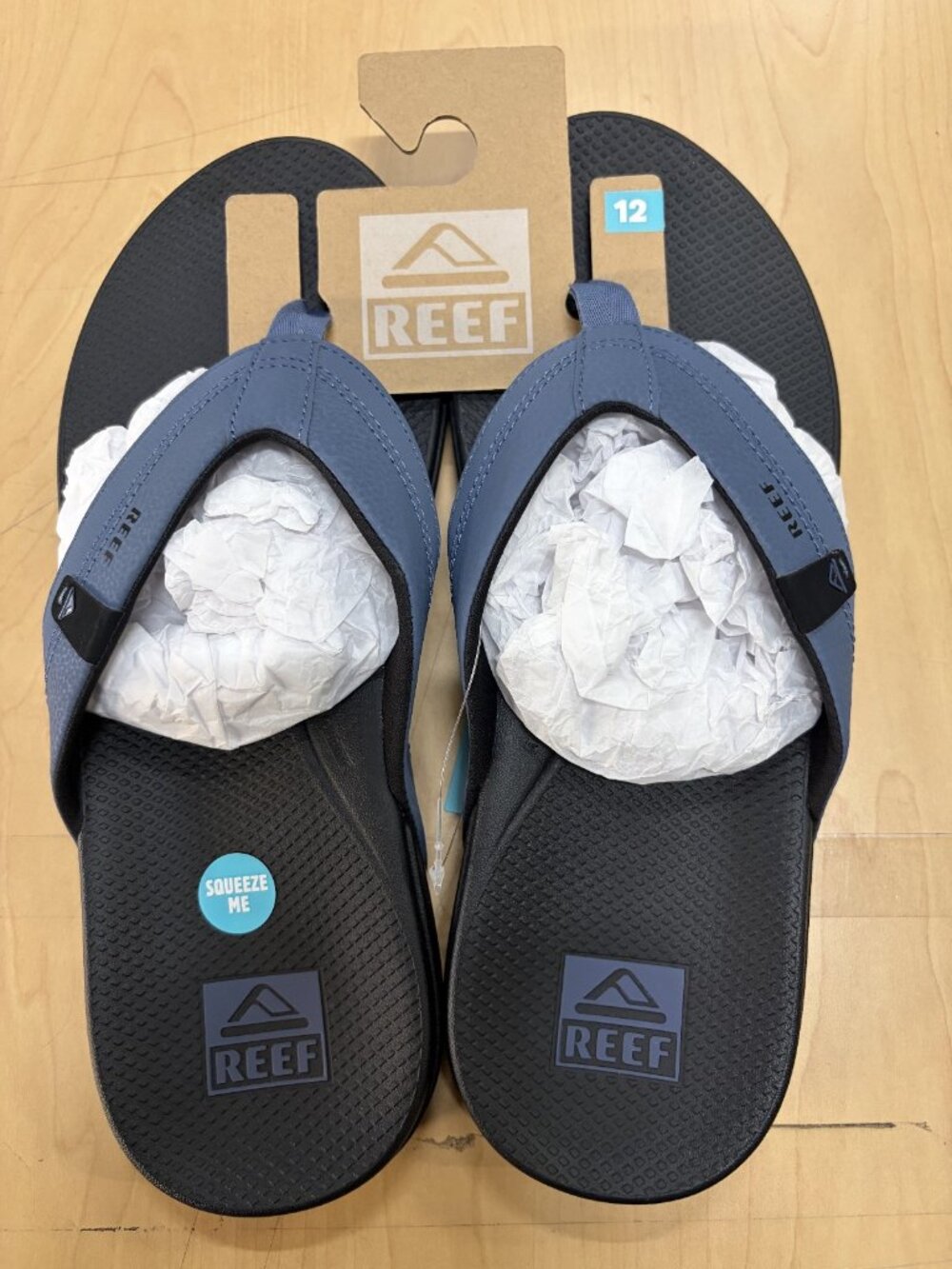 Reef Men’s Cushion Spring 2.0 Flip Flop Sandals Comfort Beach Blue/Black Size 12